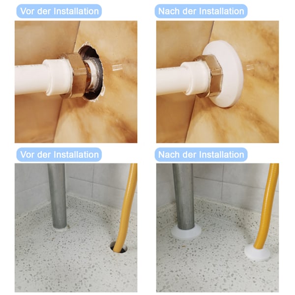 6 stk. plastik radiatorrør dæksel - hvid