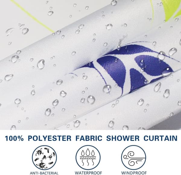 Duschdraperi 180 x 200cm Mögelresistent Lätt att Rengöra Polyester