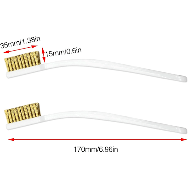 Set med 4 mini-tråd børster, Jormftte, Kobber, 7.5 x 6 x 2cm, Hvit/Gull