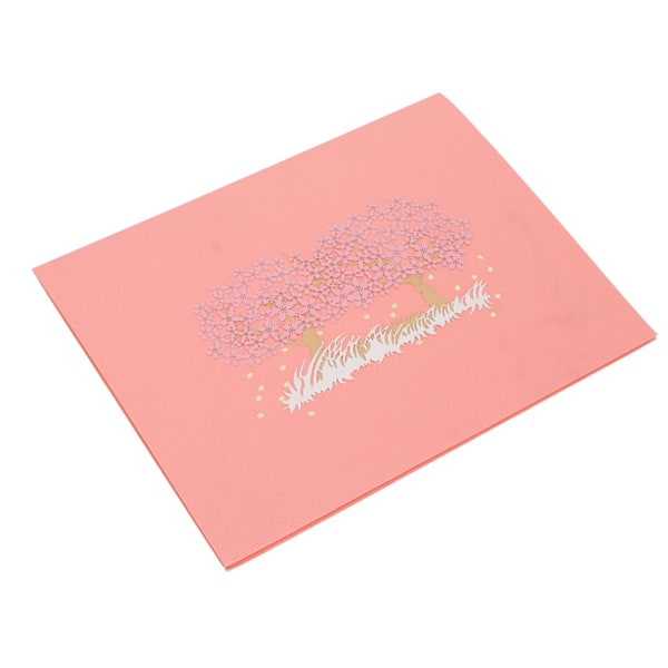 Handgjort jubileumskort, körsbärsblomningskort med automatisk popup, miljövänligt papper, symboliserar kärlek och hopp, idealiskt för bröllop,