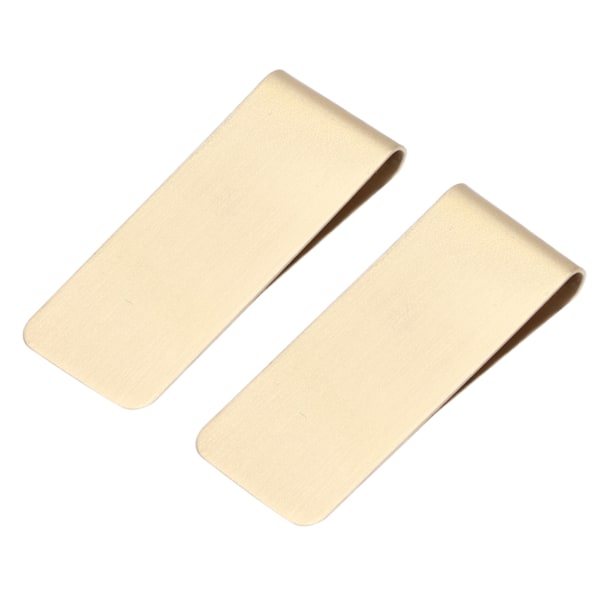 2 st metallpengaclips i rostfritt stål, specialformade miniplånböcker, kreditkortshållare för män (guld)