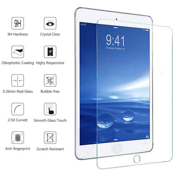 2 karkaistua lasikalvoa iPad Air / Air 2 9,7 tuuman iPad 2018:lle, 9H HD, iskunkestävä suojakalvo