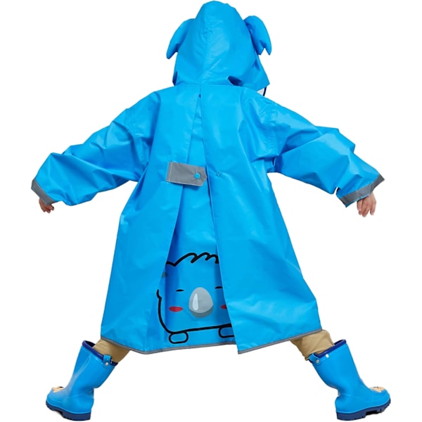 Regnjakke Regnponcho Unisex Vandtæt Børne Regnjakke Blå