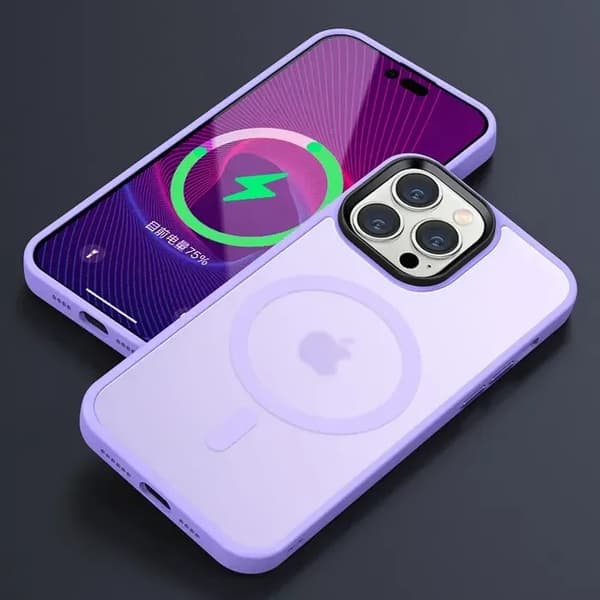 Magnetisk deksel til iPhone 14 Pro Max (lilla) – Magnetisk design, ripebestandig og fallsikkert
