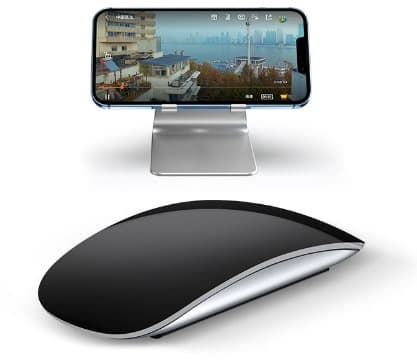 Sort, Trådløs Bluetooth Touch-mus til Mac/iPad, 1600 DPI Rech