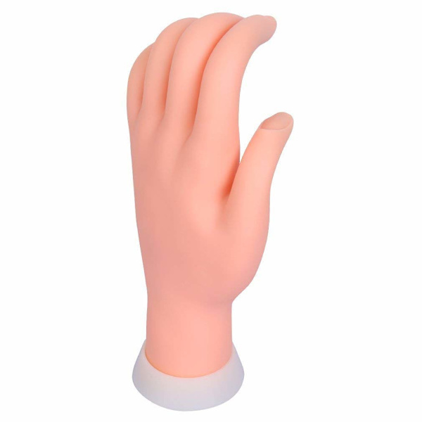 Nagelträningshand, flexibel, rörlig konstgjord hand för nagelövningar, manikyr, övningsverktyg (vänster hand)