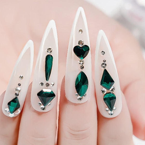 Nail Art Crystal Gems Stones Flatback， för hantverk diamantsmycken dekoration Design style 2