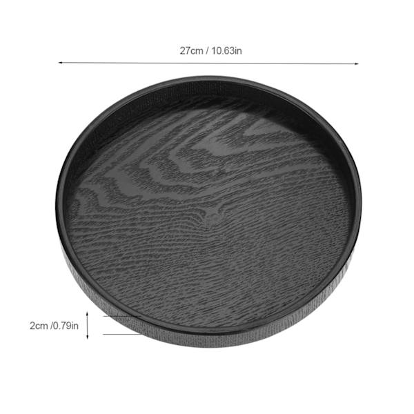 Rund Serveringsbrett i Massivt Tre for Te, Kaffe, Snacks, Mat, Restaurant, 27cm