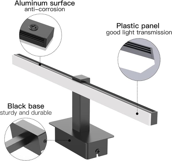 Badrumsspegel vattentät IP44 9W kallvit 6000K, modern LED