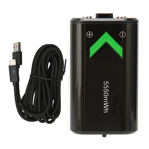 Kontrollbatteripaket 5550mAh Uppladdningsbart batteripaket med 10ft USB C-laddningskabel för Xbox One för Xbox Series