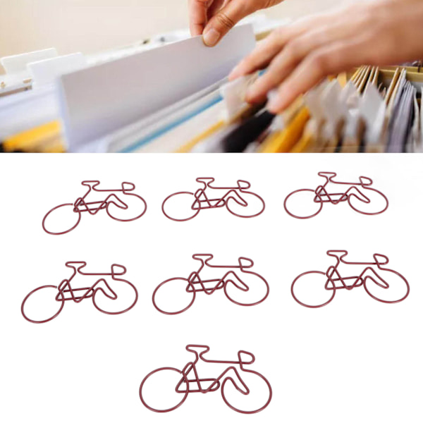 100 st pappersklämmor Flerfärgade söta cykelform Galvaniseringsprocess Mini metallpappersklämmor för hem skola kontor