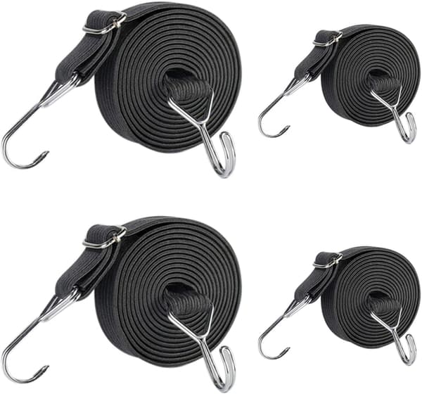 Spännband, 4-pack Justerbara Bagagestroppar, Spännare