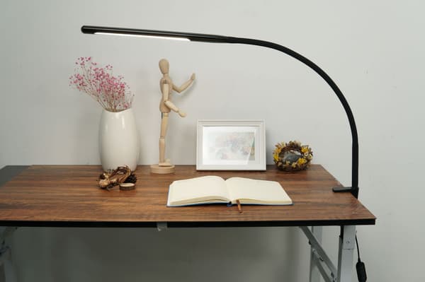 LED Klemmeskrivebordslampe, USB Fleksibel Foldbar Læselampe Blødt Lys