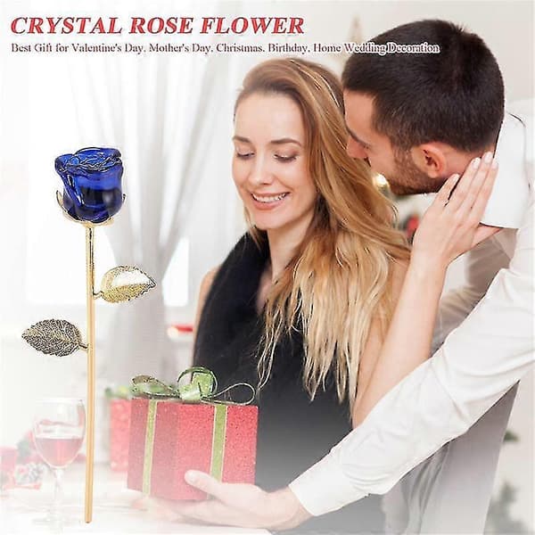 Krystallblomst, Beste Gave Til Valentinsdagen, Morsdag, Jubileum, Bryllupsdekorasjon (blå)