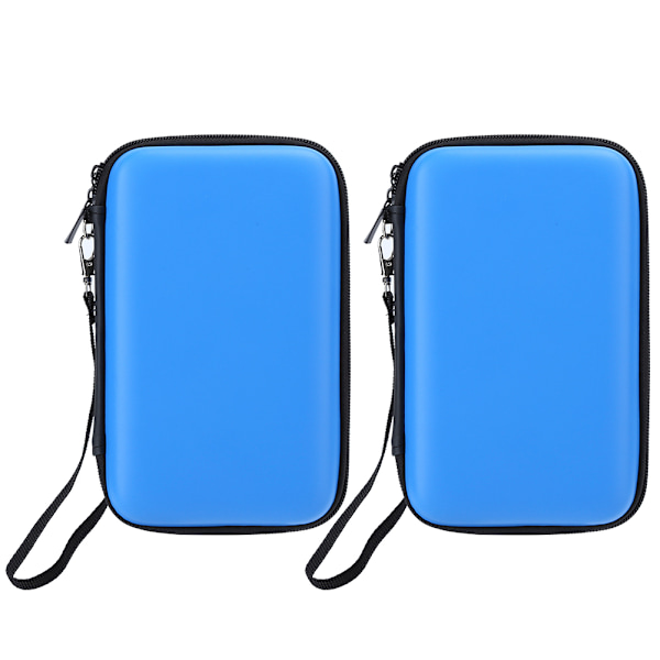 2 st EVA skyddande hårt paket bärbar förvaringsväska för Nintendo 3ds XL spelkonsol blå