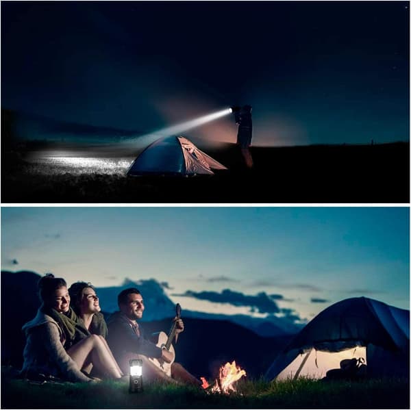 Overlevelsessæt Essential: Stor Kapacitet Håndsving Solar Camping Lanterne Med Ultra Lys Led Lommelygte, Genopladelige Metoder Til Nødlys