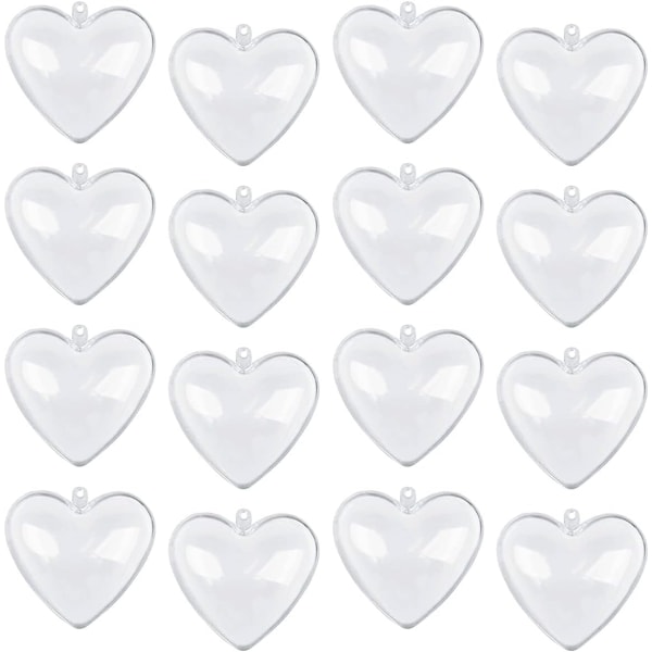 20-pack transparenta hjärtformade julgranskulor