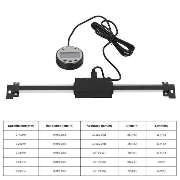 Digital Lineal Måleskala med Lineær Rustfrit Stål Aluminium Legering med Digital Display 0-200mm