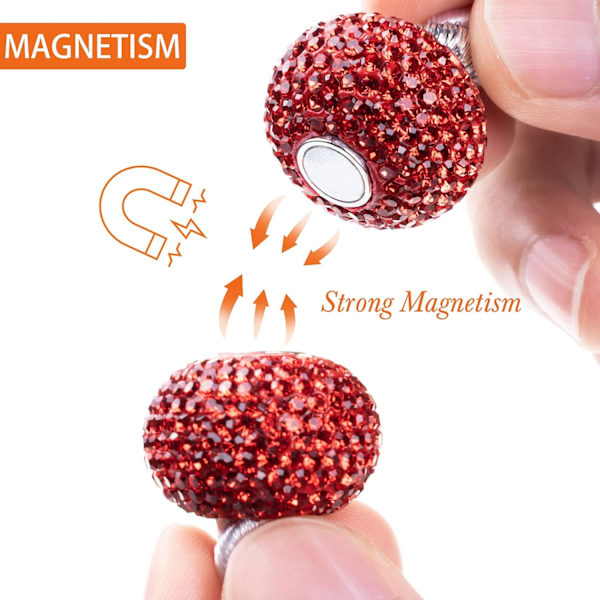 2 kpl Timantti-koristellut Magneettiset Verhokiinnikkeet Bling Crystal D