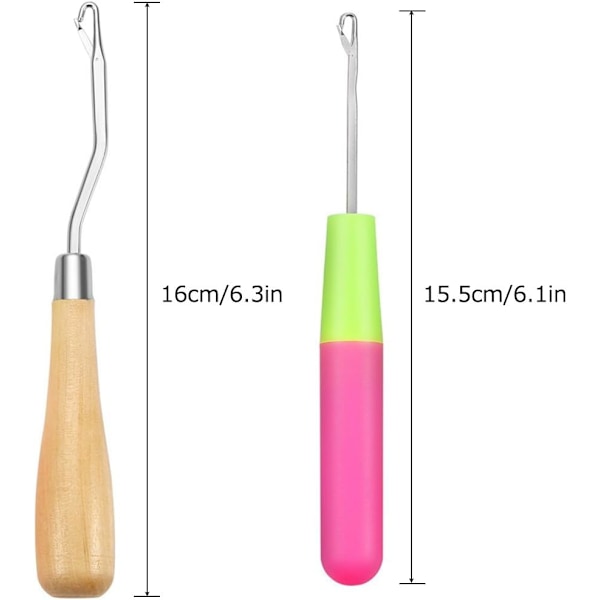 Latch Hook-nålar, ett komplett set för hantverksentusiaster, inklusive rak plastkrok, böjd träkrok, försegling av virkning, Revamp Latch Hook,