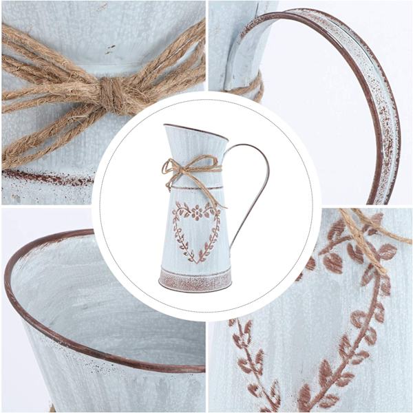 Vintage-tyylinen kukkavasi sydän maitoastia rauta kukkaruukku Shabby Chic