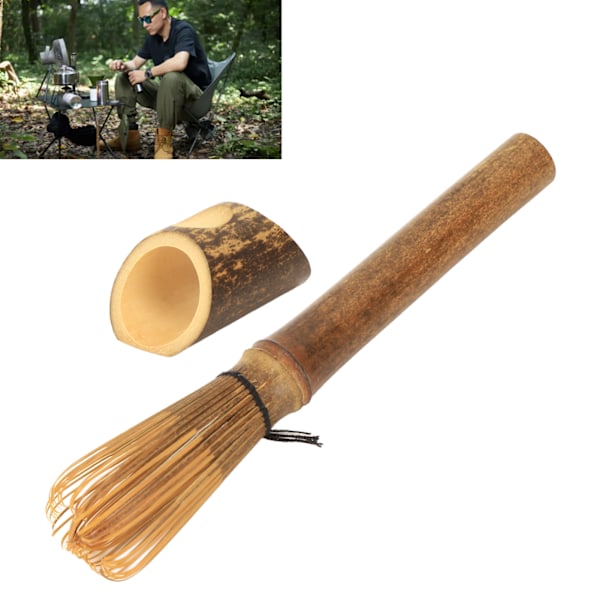 Bambu Matcha Visphållare Utomhus Camping Matcha Te Visp Set Bambu Te Stick Användbar Borste Verktyg Kökstillbehör