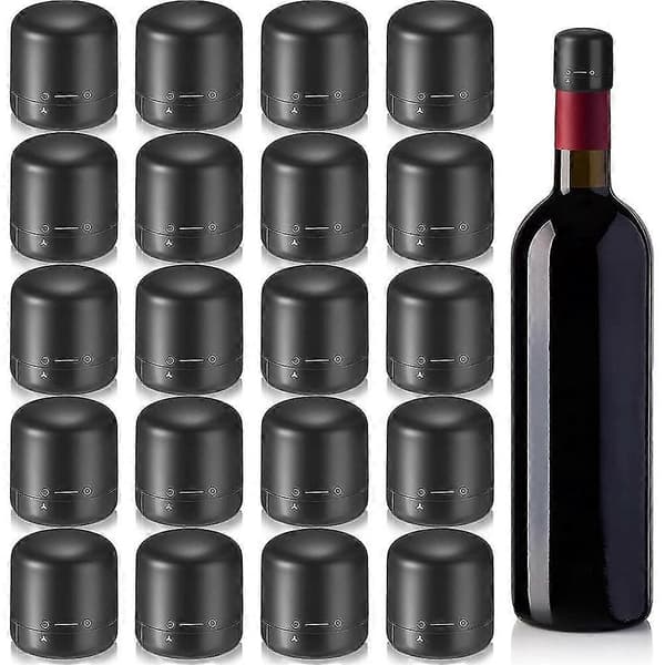 20-pack Vinkorkar med Vridlås Silikon Förseglade Vin Öl Champagne Kork Återanvändbar Wi