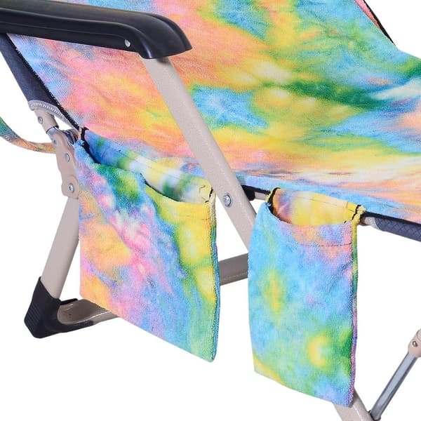 Mikrofiber Strandstolsöverdrag med Förvaringsfickor för Simning Po