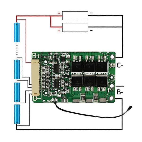 Litiumbatteri Balansert BMS 13s 48v 15a 20a 30a 18650 Pakker Lading Pcb Pcm For E-sykkel/ Bank Sola