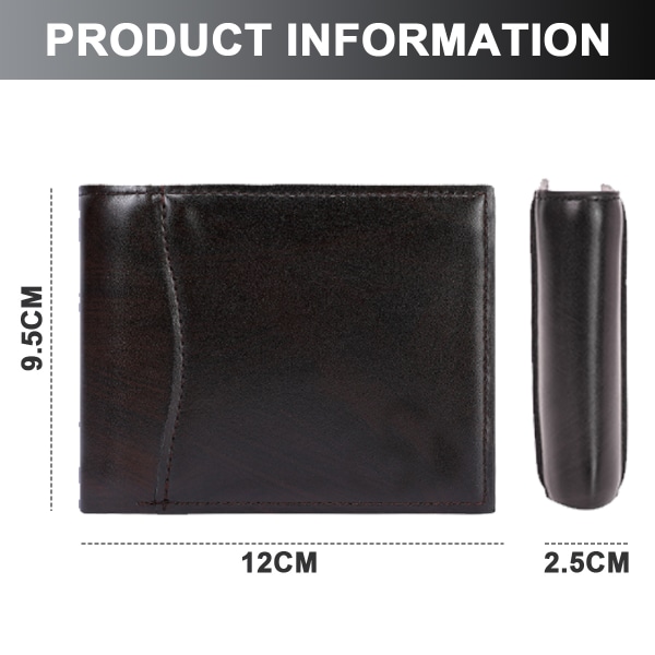 Smal plånbok för män, Stor dubbelsidig herrplånbok RFID-blockering