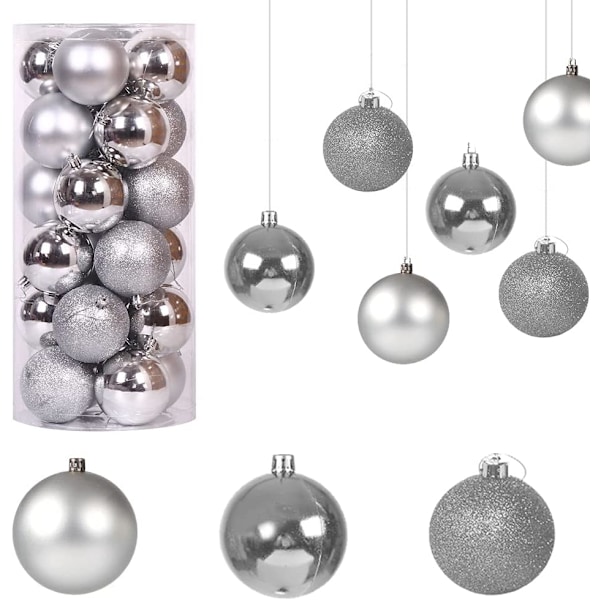Mångsidiga flerfärgade ornament, lättupphängda stora julkulor med stark julstämning