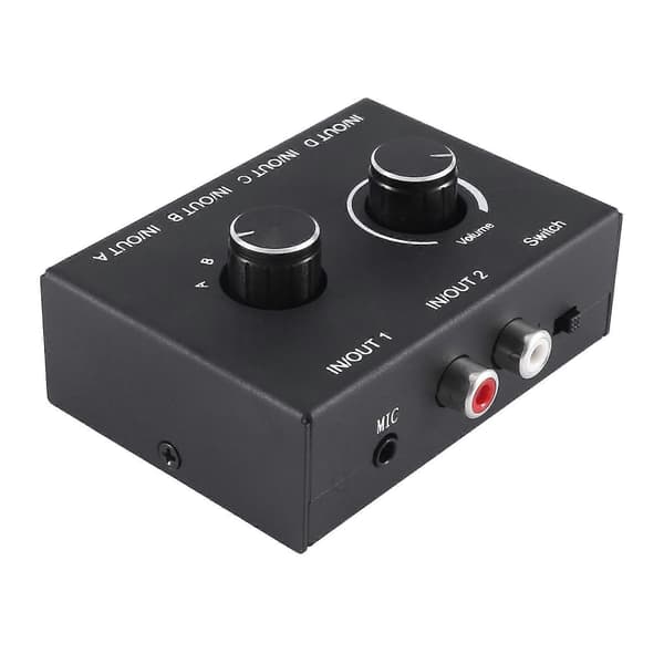 3,5 mm Audio Switch 4(2)-ind-2(4)-ud Aux Kanal Switch Splitter Boks Med Lydstyrkekontrol Til Pc He