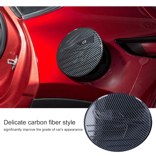 Bränsletanklockskydd Trim Kolfiber Stil Dekoration för Mazda CX-30 2020-2021