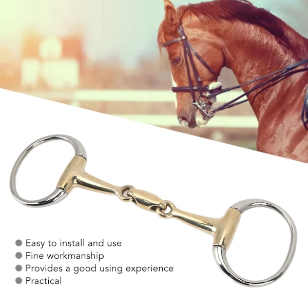 135mm Heste Ring Snaffle Bit Rustfritt Stål og Kobber Hengsel Hest Løst Ring Snaffle for Utendørs Gaver