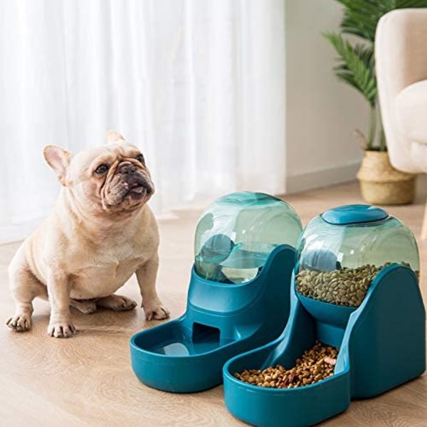 Kibble- og vanndispenser, vann (3,8 L) og mat (1,5 kg)