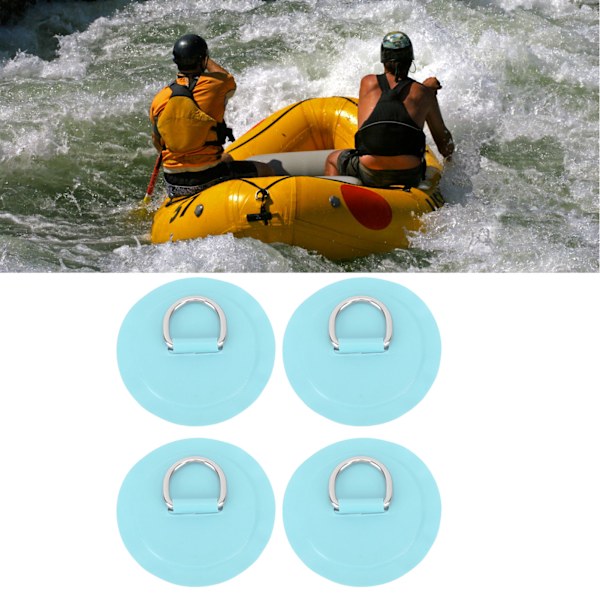4 stk Lysegrønne D-ring lapper Runde Lettvægt D-ring PVC Lappe til Oppustelig Båd Surfbræt Stand Up Paddleboard