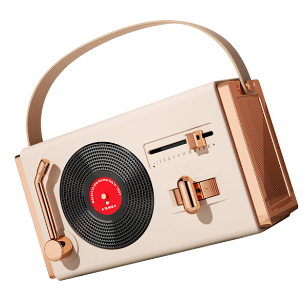 Beige Bluetooth-högtalare för utomhusbruk, bärbar, dekorativ, hög ljudkvalitet, USB-minne, retro Bluetooth-högtalare för vardagsrum och kontor