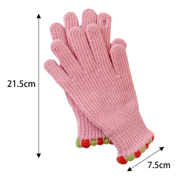 Dame Vinterhandsker 1 Par Farve Elastisk Fortykkede Bløde Plys Varme Vindtætte pink