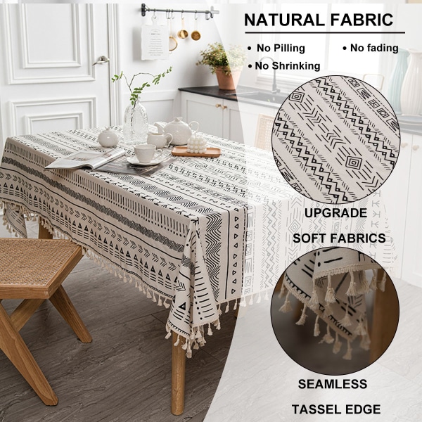 Boho bordsduk Vattentät bordsduk Boho Bomull Linne