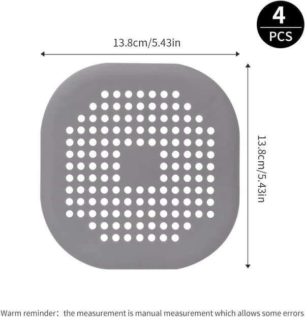 4-pack Silikon Avloppsskydd med Sugkopp, Diskbänk