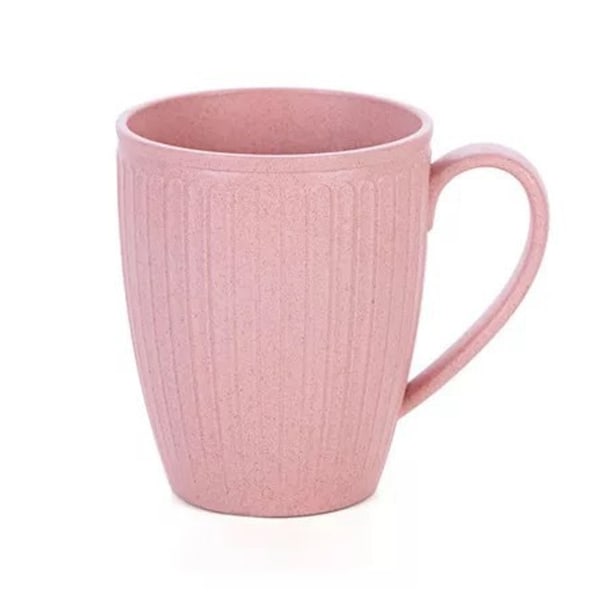 500 ml vetemjölkopp i plast, tekopp, kaffekopp, vattenmugg med handtag, badrumstillbehör (rosa)