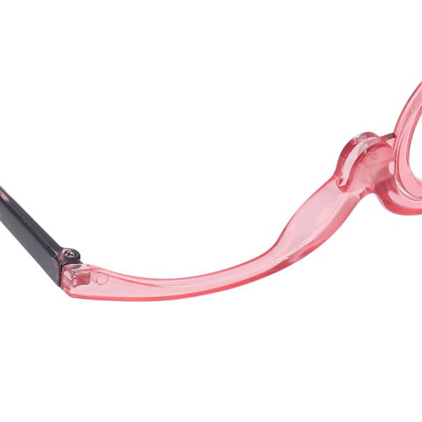 Sminkebriller Lett Foldbar Roterende Enkeltlinse Kvinner Forstørringsglass Kosmetikk Briller, Rosa, +3.00