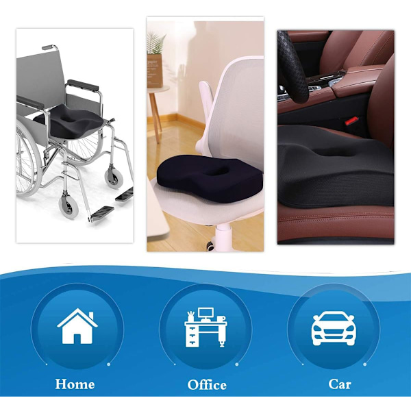 Ortopedisk design med memory foam, bekväm sittdyna med andningsbart tyg för anpassningsbart stöd och tryckavlastning, ergonomisk sittkudde med långsam återgång