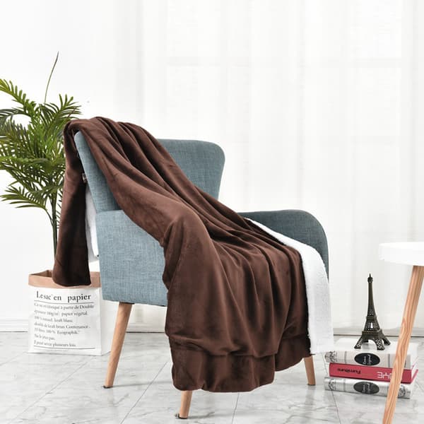 Campingfilt, Förbättrad Hållbarhet, Lättskött, Tjock Varm Sherpafleece, Supermjuk Och Fluffig, Perfekt För Heminredning Och Presenter