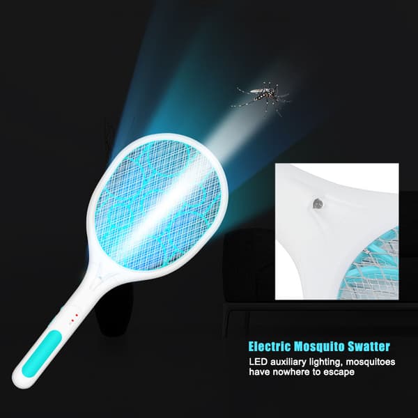 Handhållen LED elektrisk myggflugsmälla Zapper Killer Bug Insect Racket USB-laddning