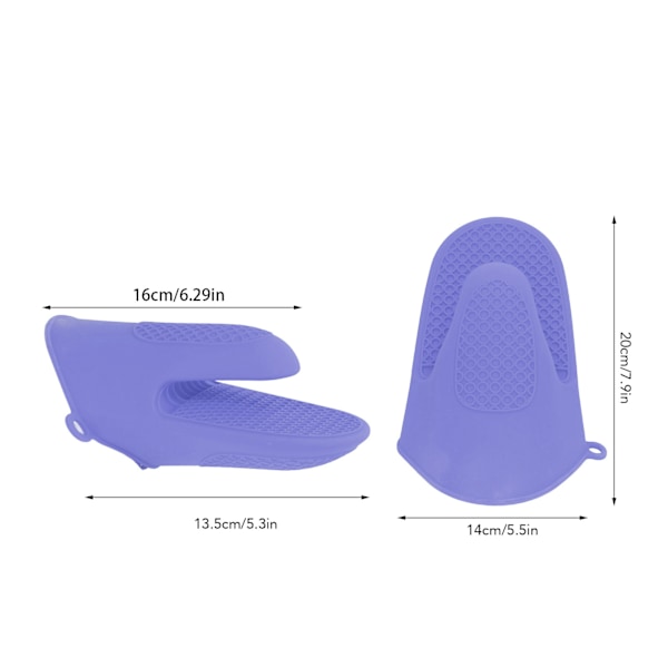 2 kpl Uuninhanskoja Mini Silikoninen Paksuuntunut Palovammojen Välttämiseksi Keittiössä, Violetti