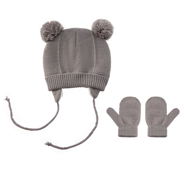 1 set Baby Hat Cute Bear Toddler Earflap Beanie Warm för hösten