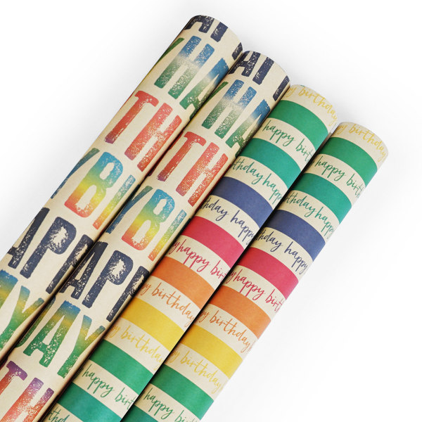 Ko-hud födelsedagspresent Inslagning Retro presentförpackning Inslagning papper