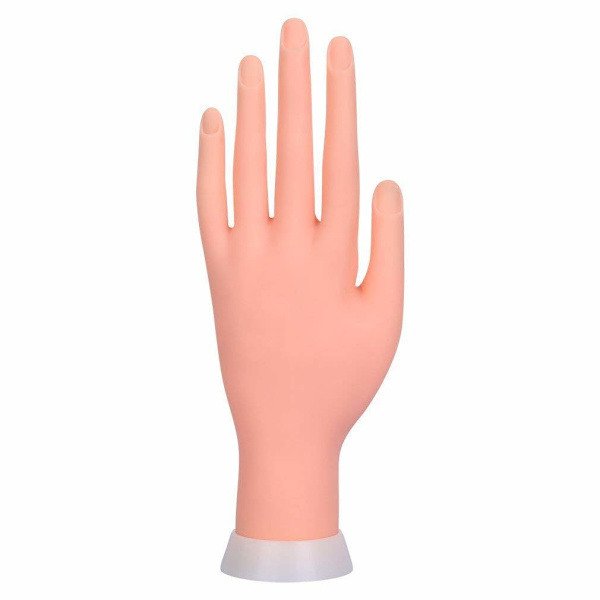 Nagelträningshand, flexibel, rörlig konstgjord hand för nagelövningar, manikyr, övningsverktyg (vänster hand)