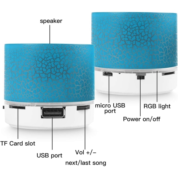 Bluetooth-høyttaler med god lydkvalitet og musikalitet, blå